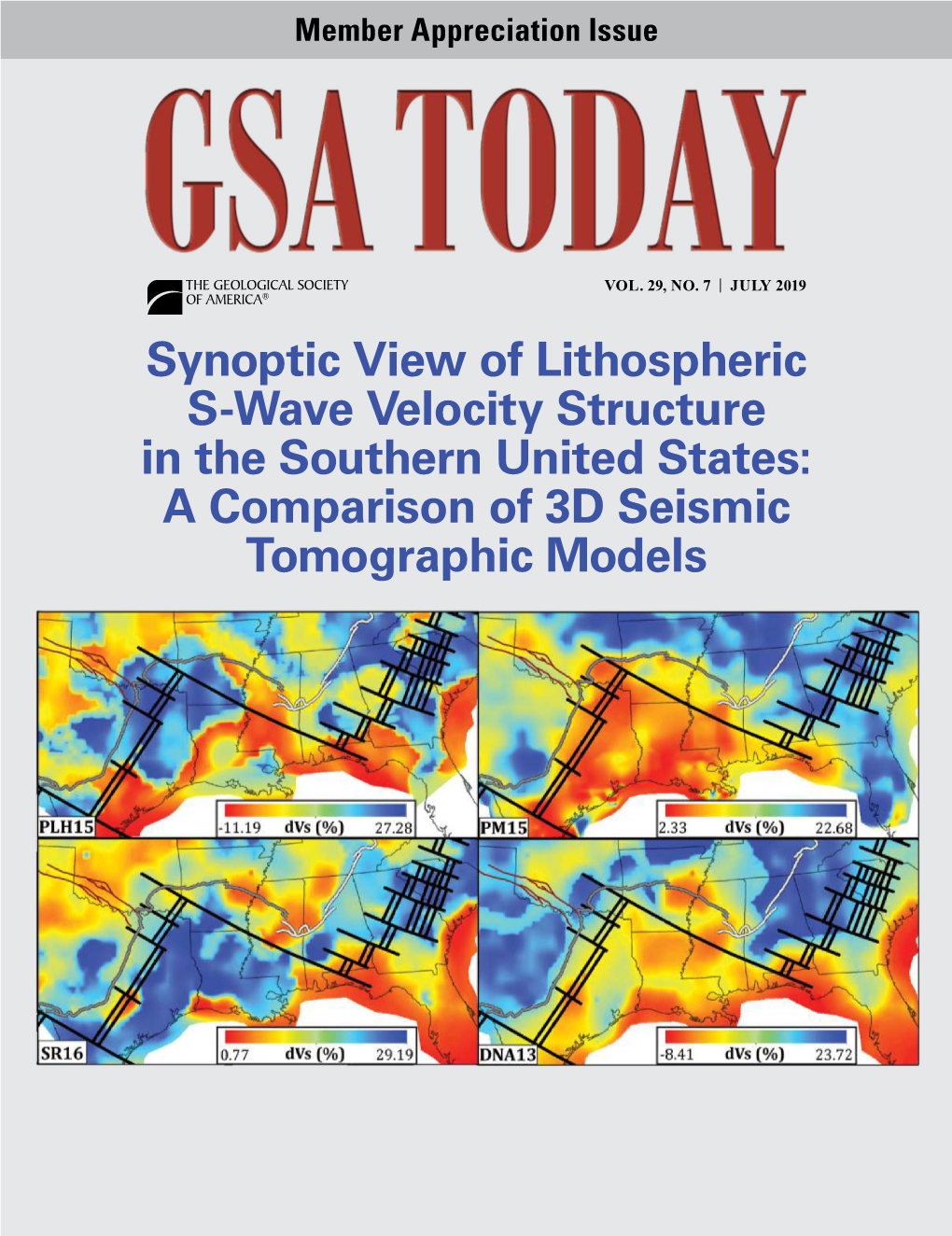 Synoptic View of Lithospheric S-Wave Velocity Structure in the Southern United States: a Comparison of 3D Seismic Tomographic Models 2020 CALENDAR