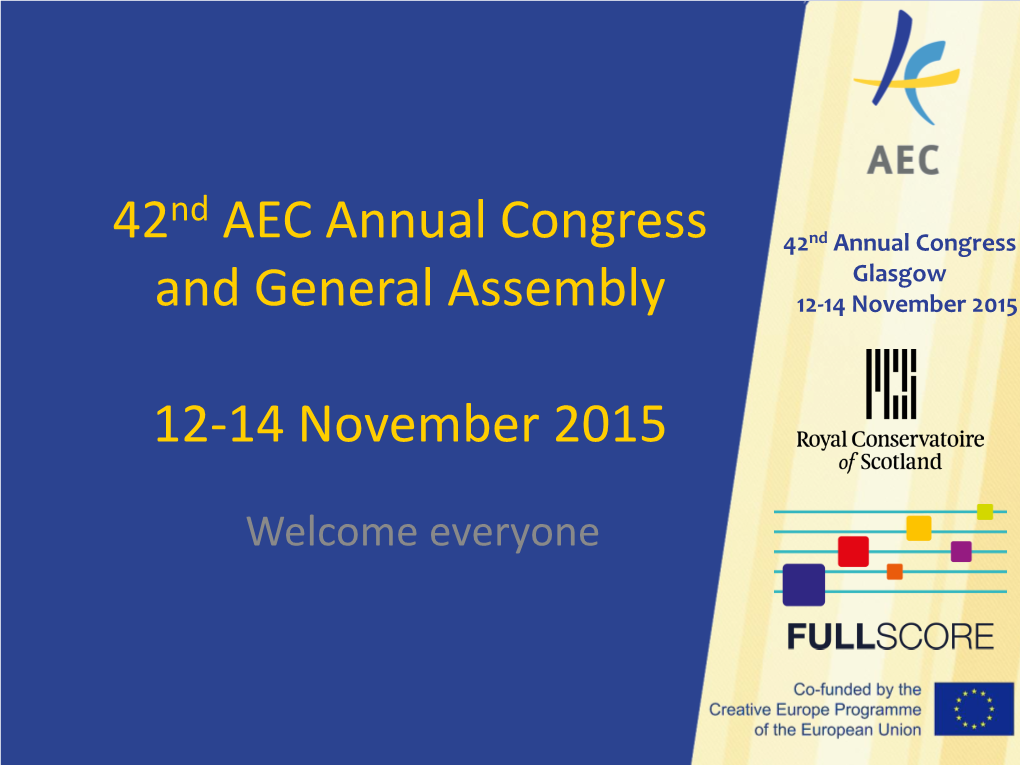 Aec Congress Glasgow Organizational Slides.Pdf