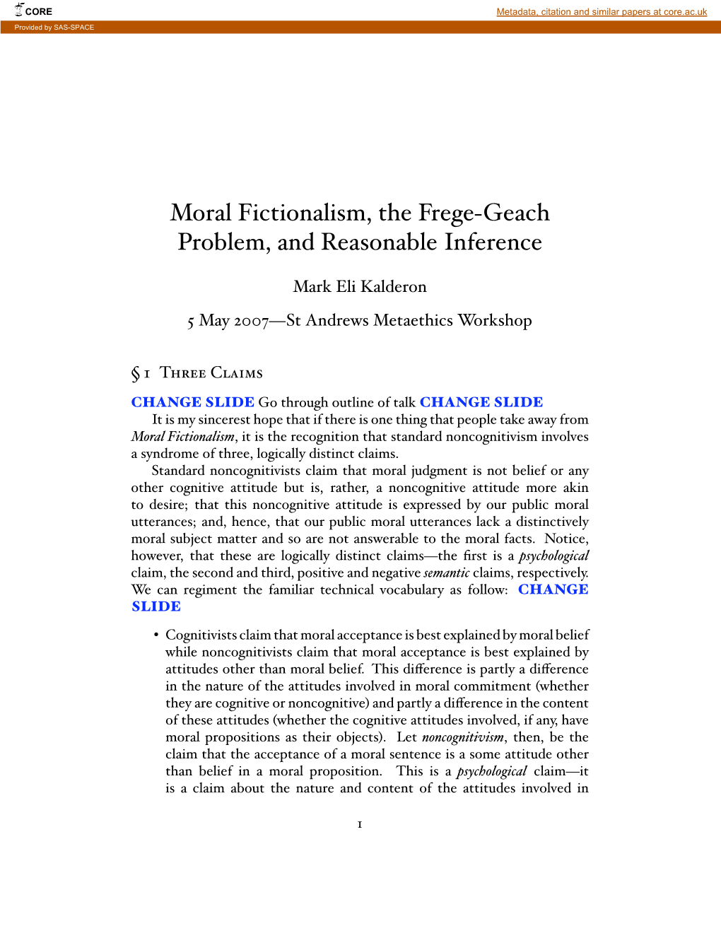 Moral Fictionalism, the Frege-Geach Problem, and Reasonable Inference