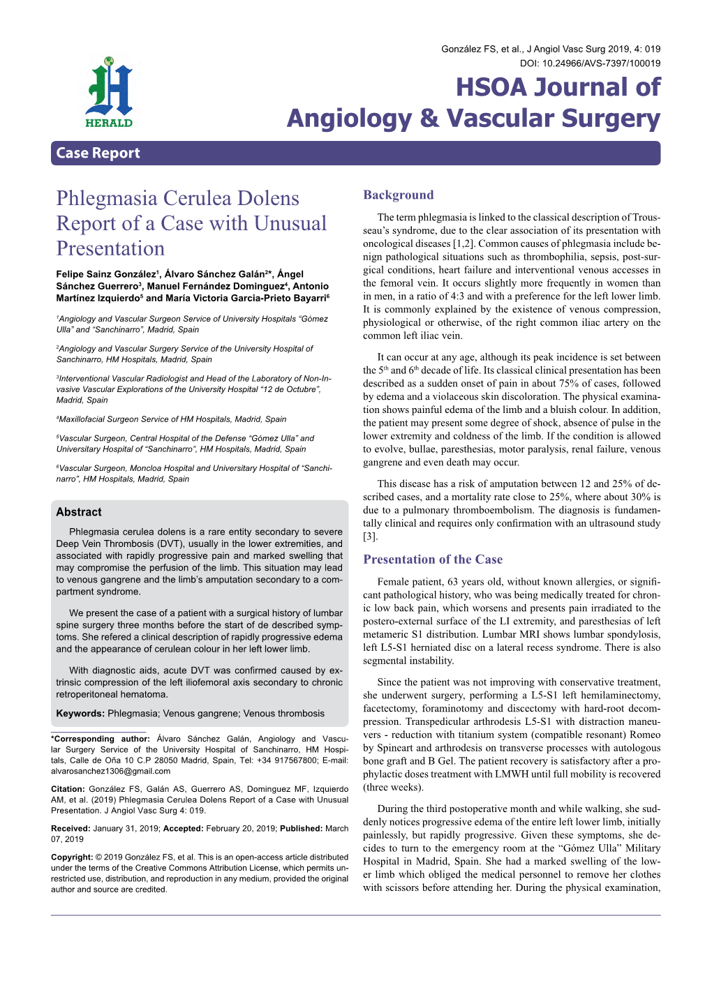 Phlegmasia Cerulea Dolens Report of a Case with Unusual Presentation