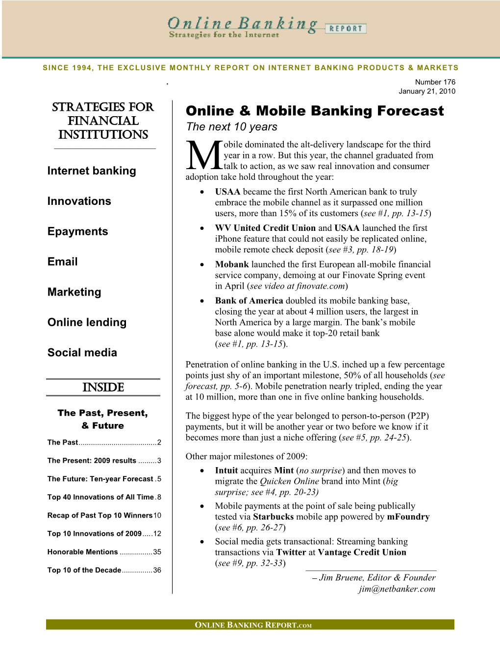 Online & Mobile Banking Forecast