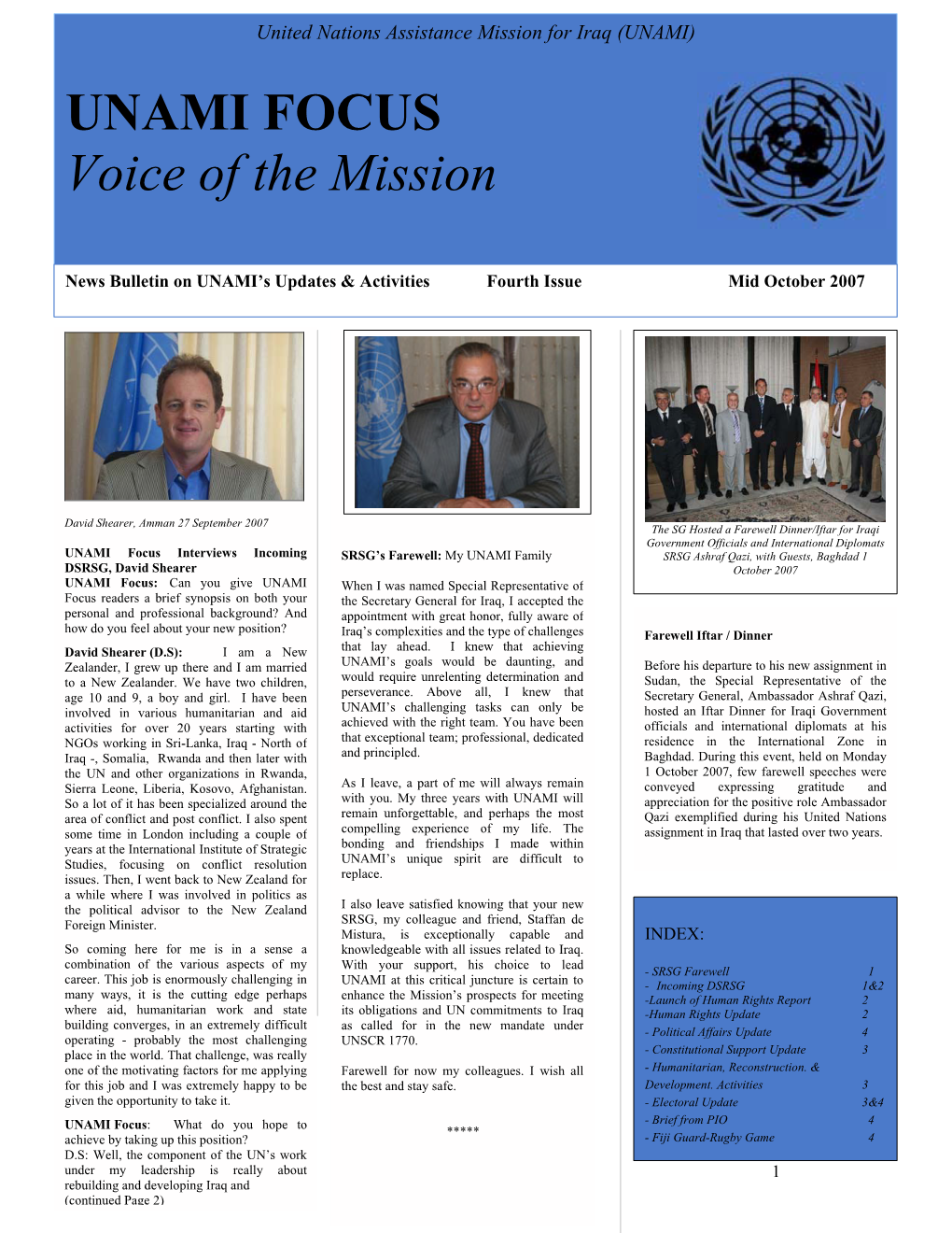UNAMI FOCUS Voice of the Mission