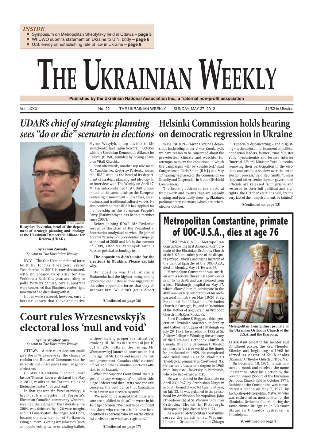 The Ukrainian Weekly 2012, No.22