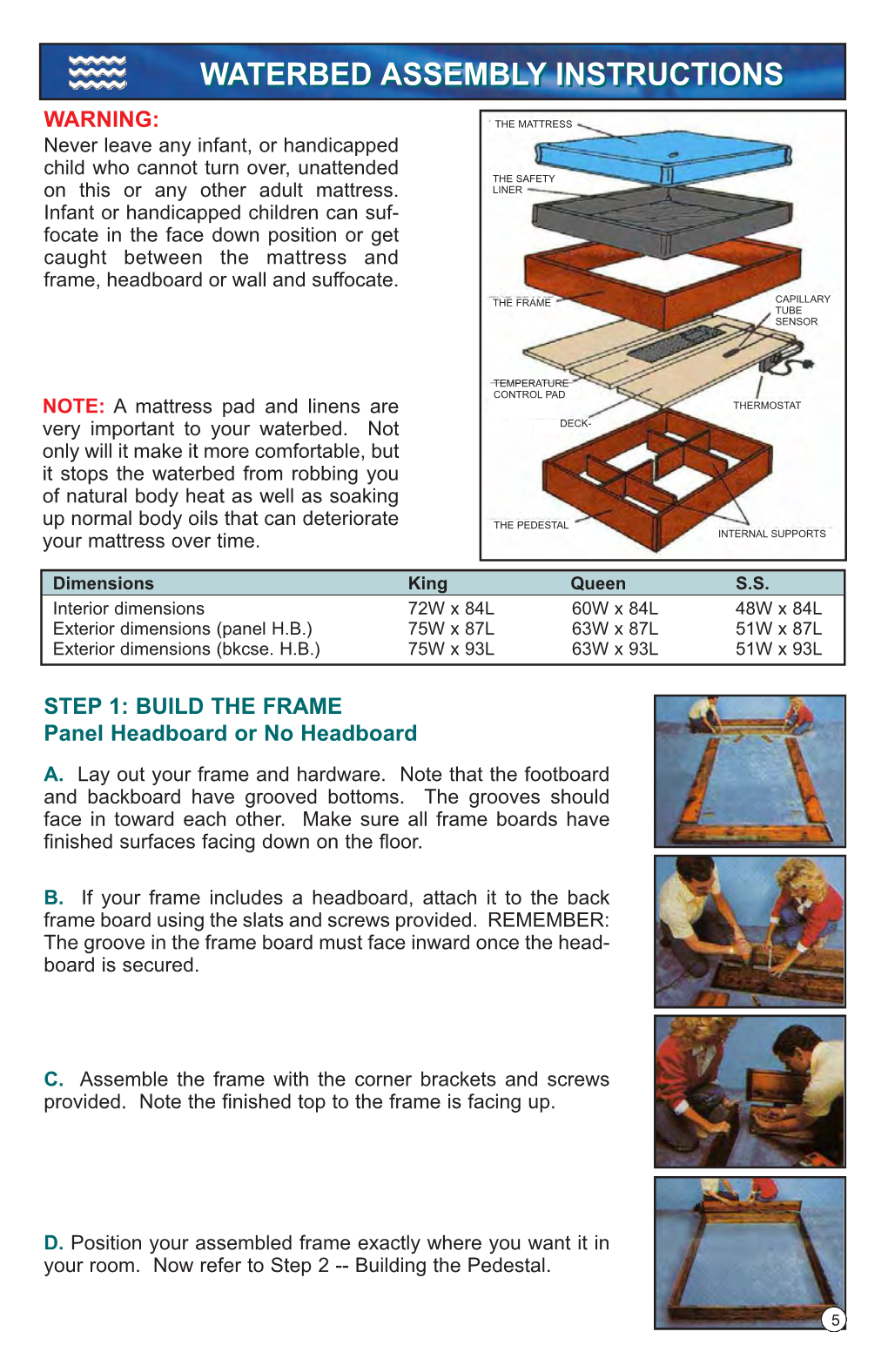 Waterbed Assembly Instructions