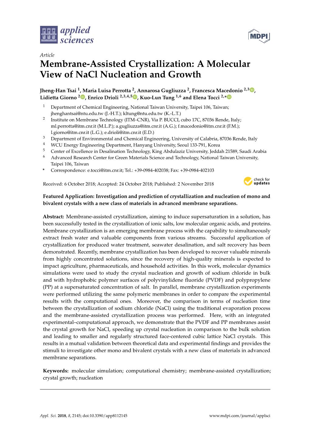 Membrane-Assisted Crystallization: a Molecular View of Nacl Nucleation and Growth