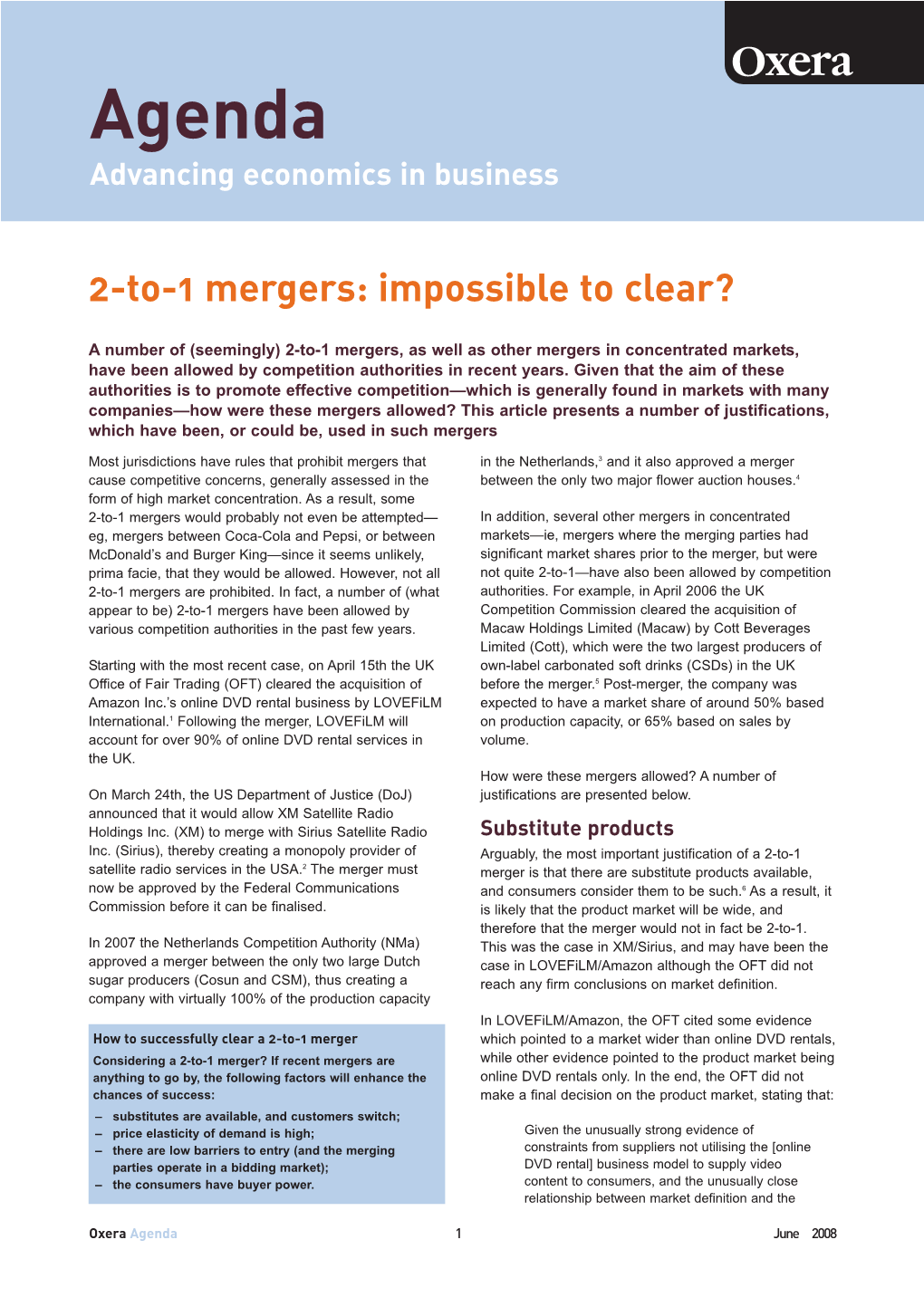 2-To-1 Mergers: Impossible to Clear?