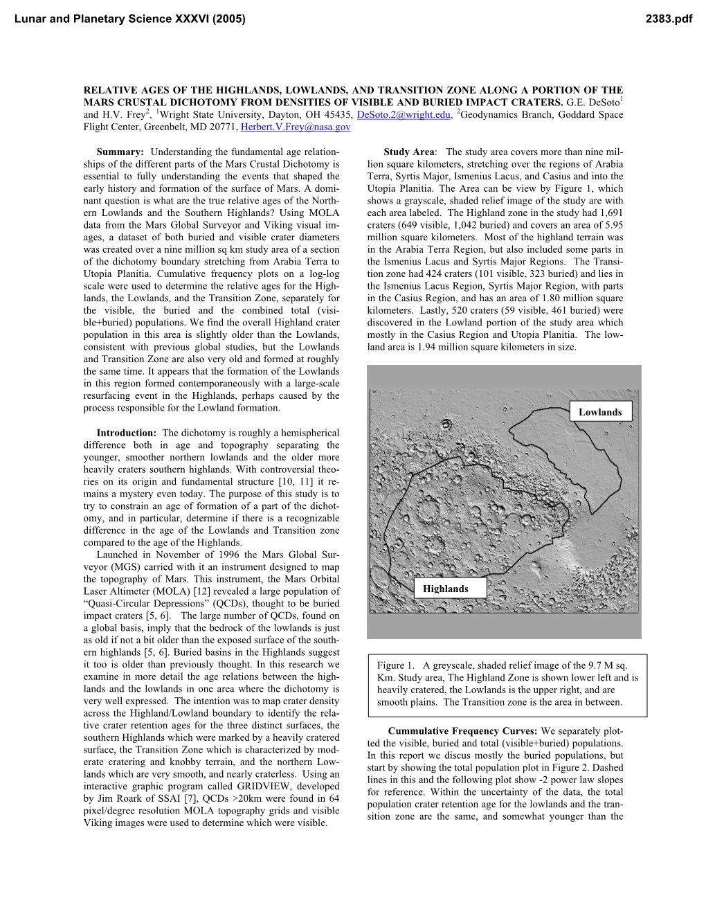 Relative Ages of the Highlands, Lowlands, and Transition Zone Along a Portion of the Mars Crustal Dichotomy from Densities of Visible and Buried Impact Craters