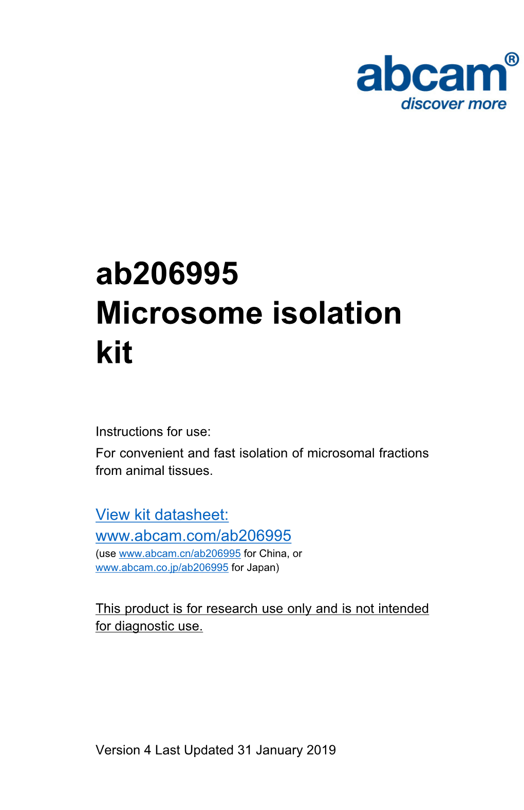 Ab206995 Microsome Isolation Kit