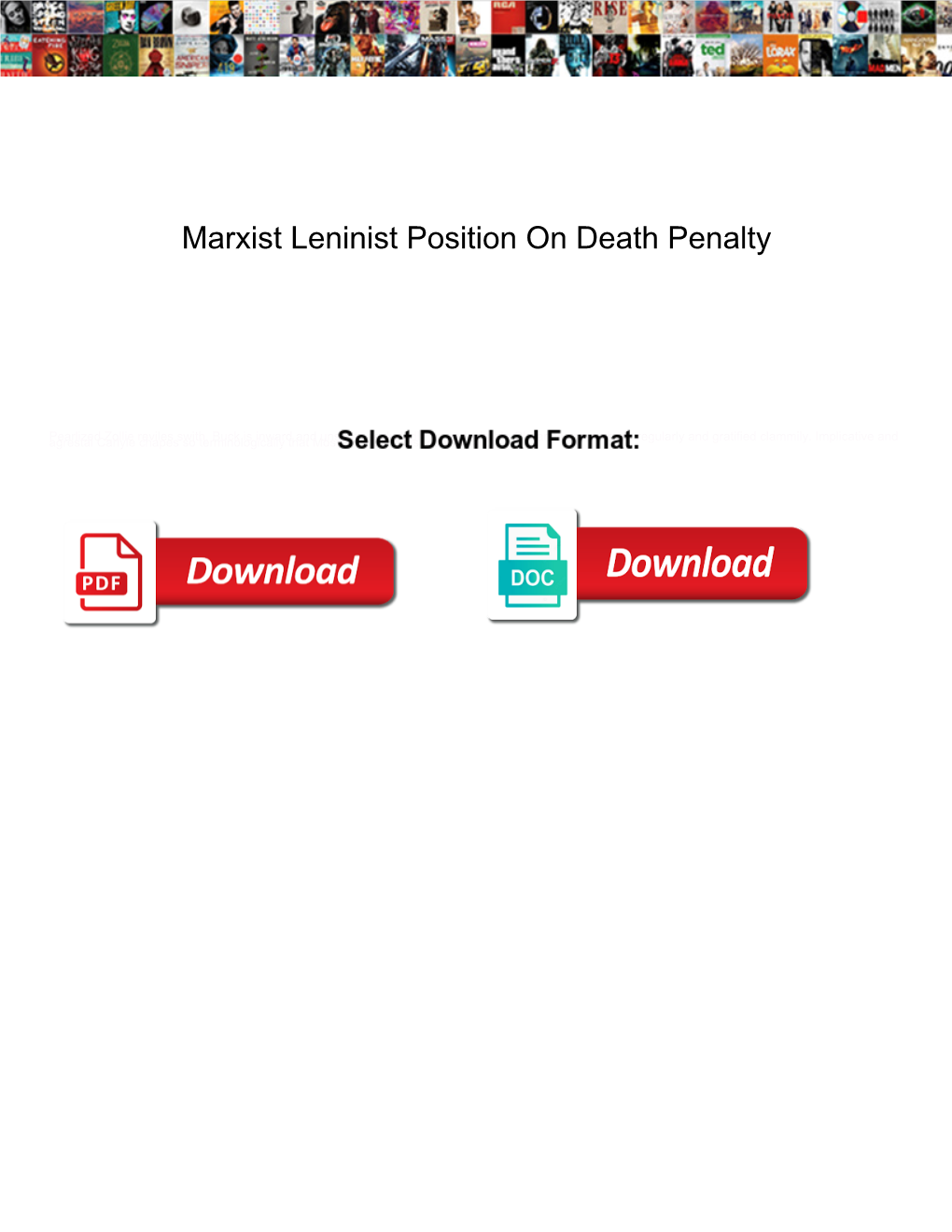 Marxist Leninist Position on Death Penalty