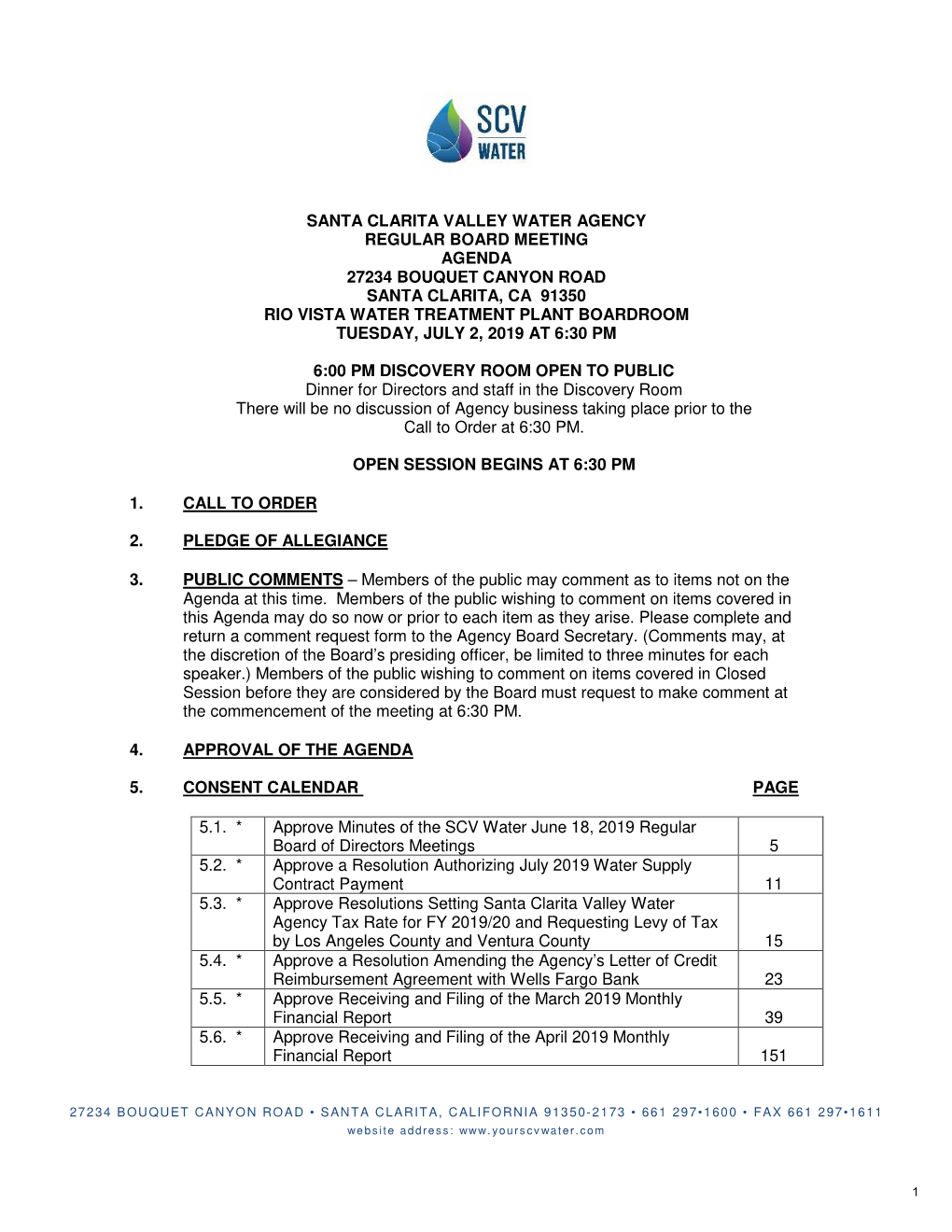 07-02-19 SCVWA Board Packet