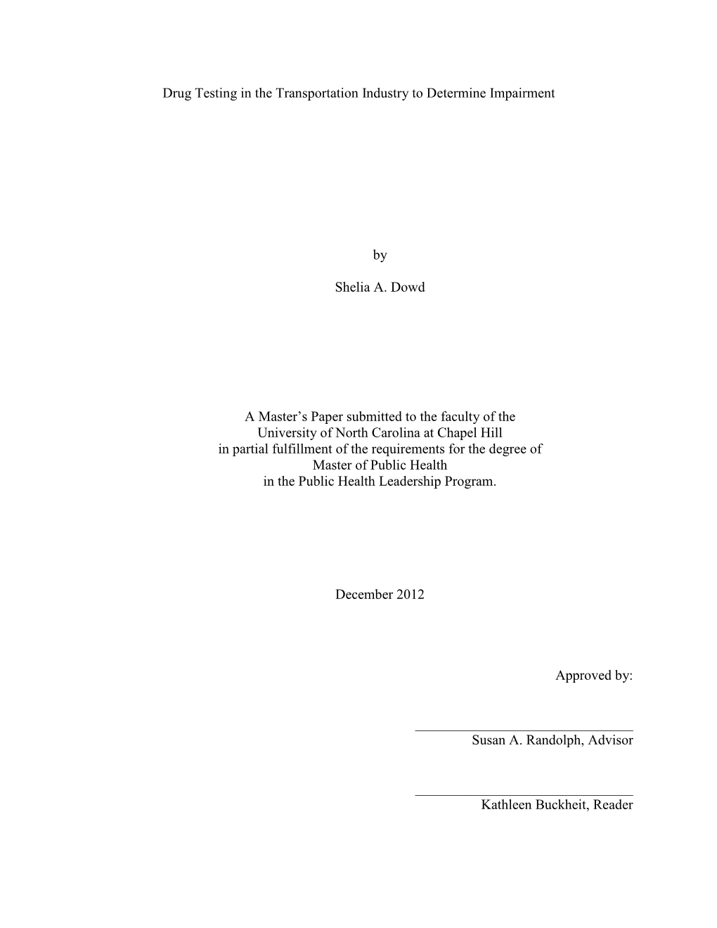 Drug Testing in the Transportation Industry to Determine Impairment