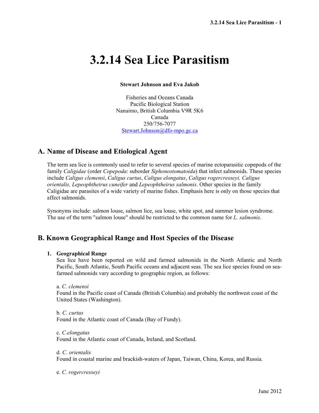 3.2.14 Sea Lice Parasitism - 1