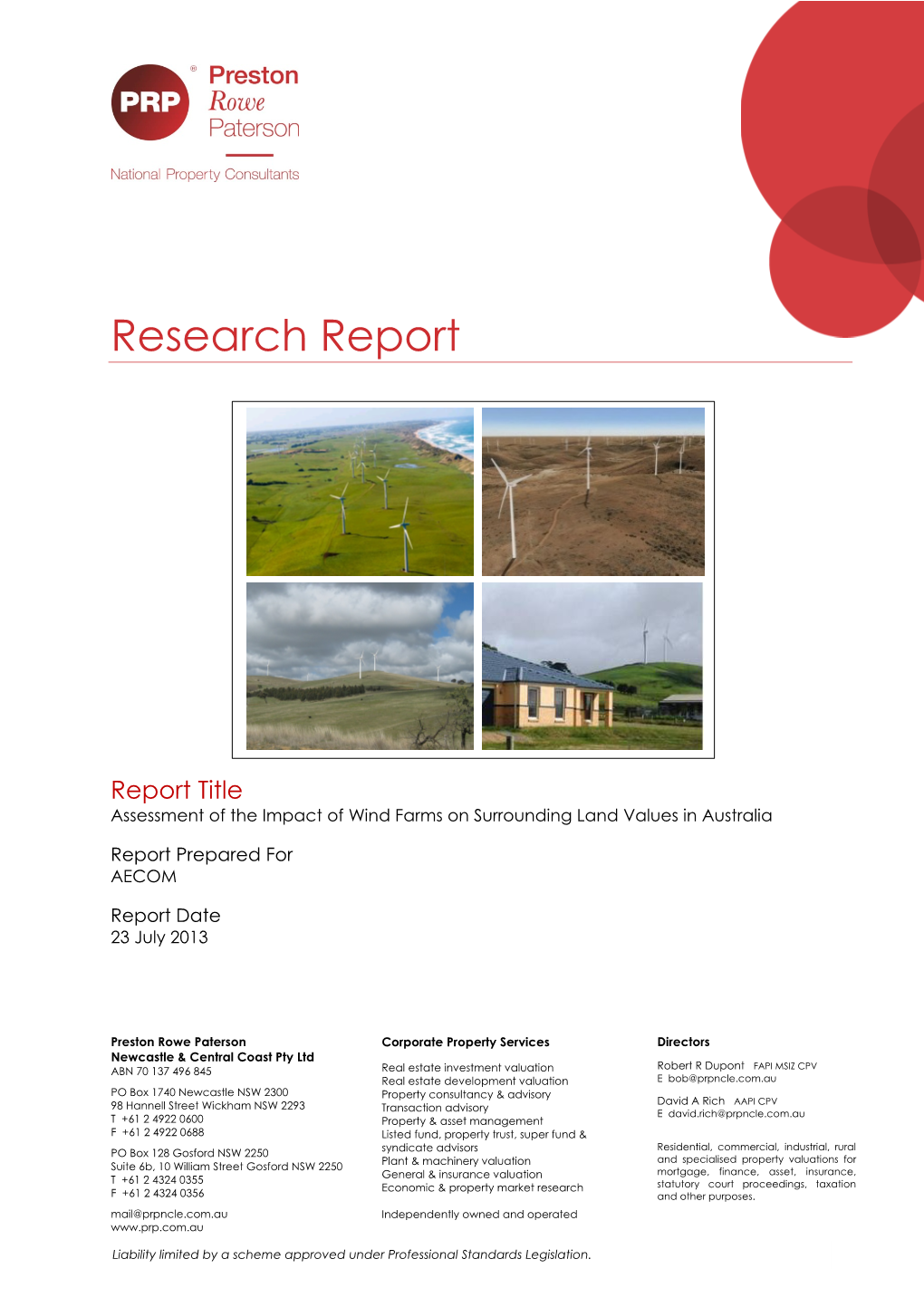 Assessment of Impact of Wind Farms on Surrounding Land Values