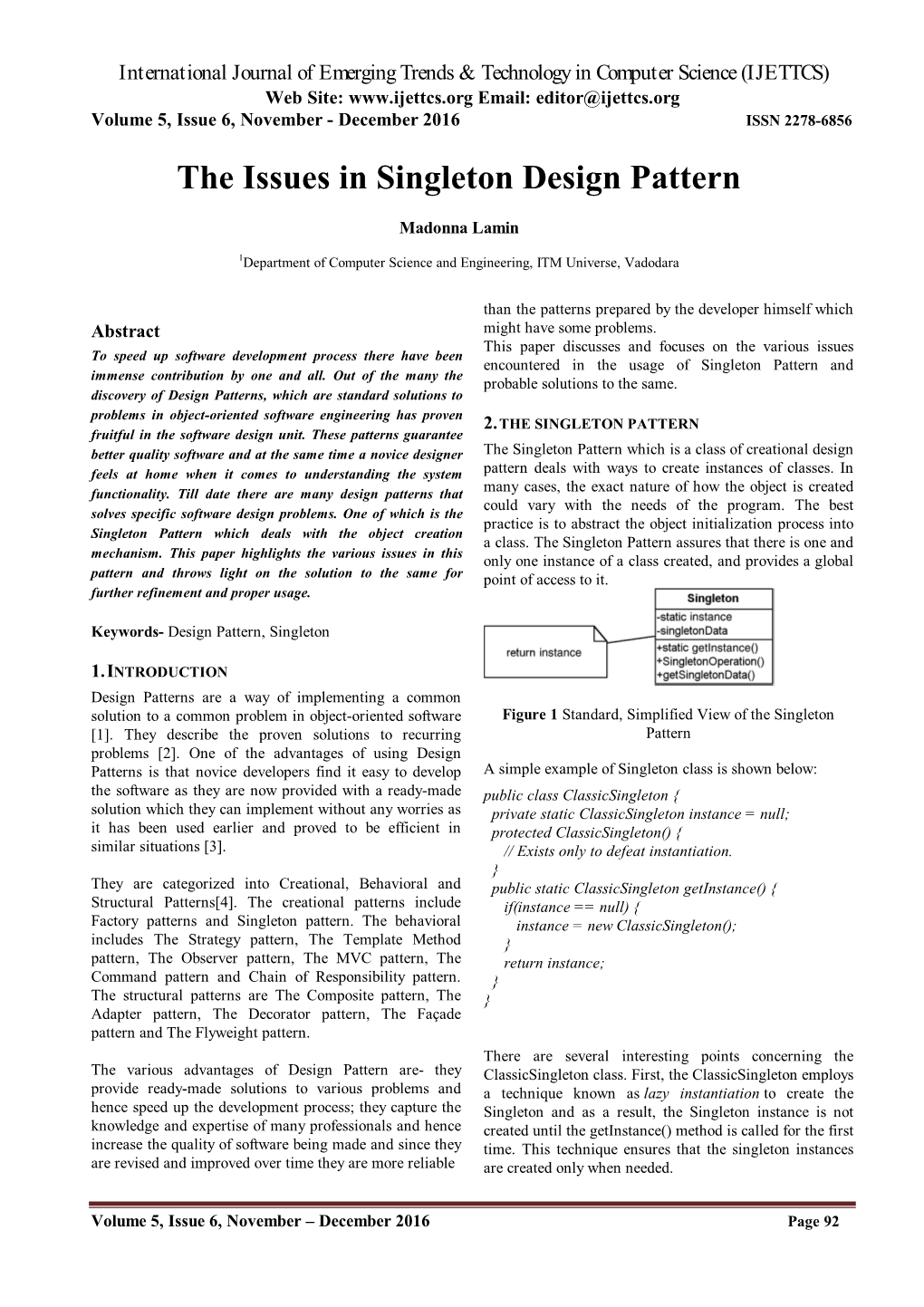 The Issues in Singleton Design Pattern