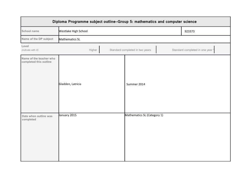 1. Course Outline