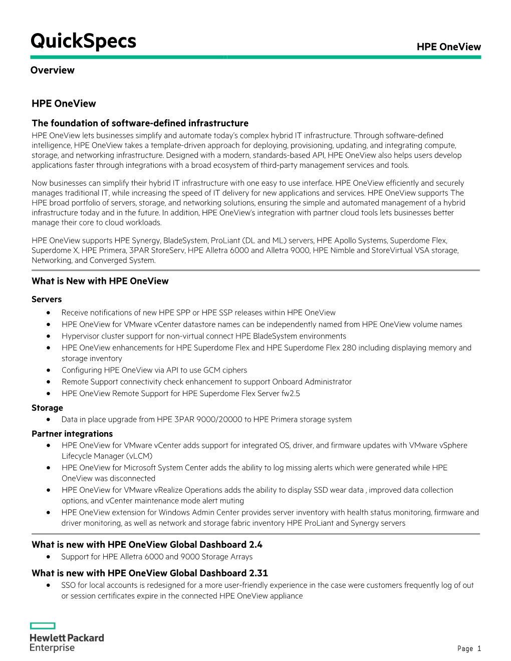 HPE Oneview Overview