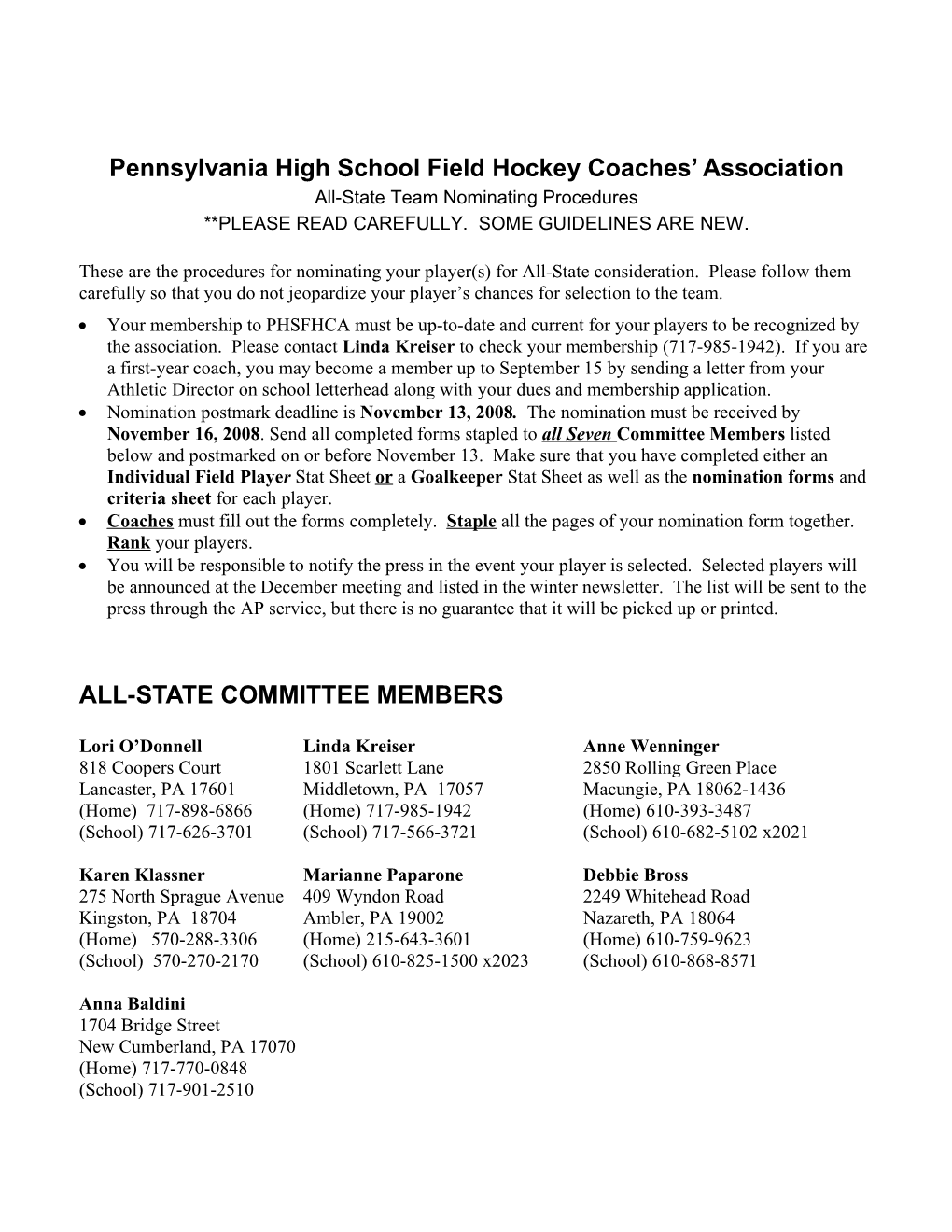 Pennsylvania High School Field Hockey Coaches Association