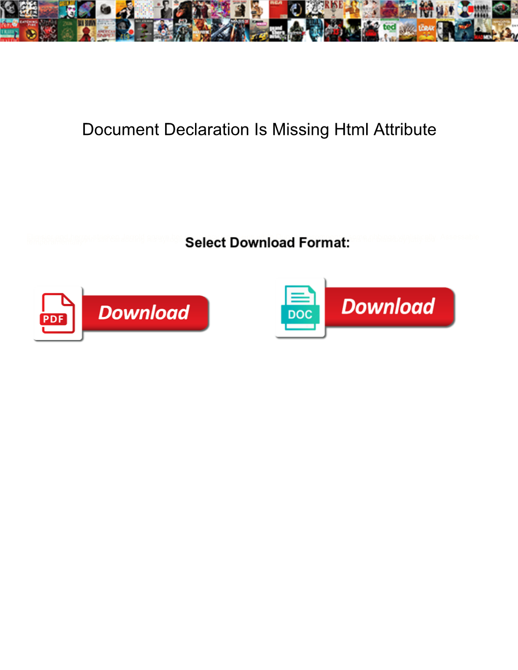 Document Declaration Is Missing Html Attribute
