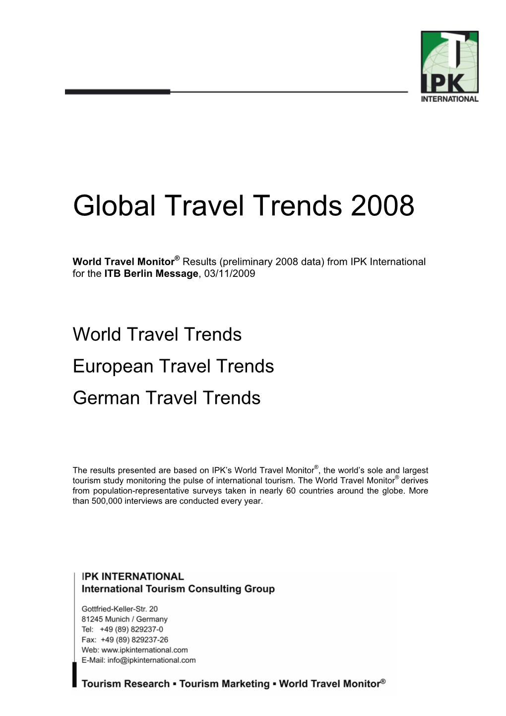 Global Travel Trends 2008