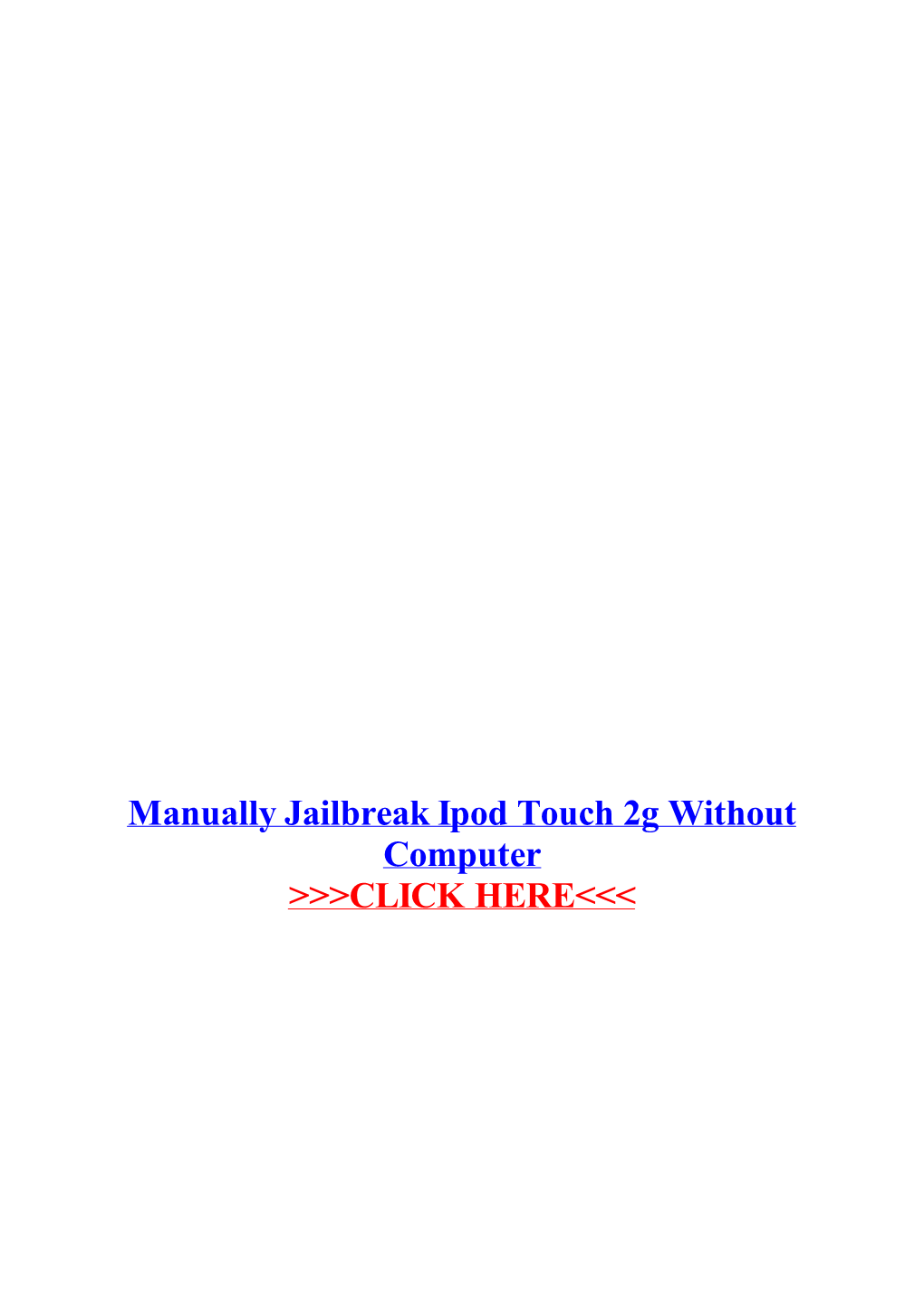 Manually Jailbreak Ipod Touch 2G Without Computer.Pdf