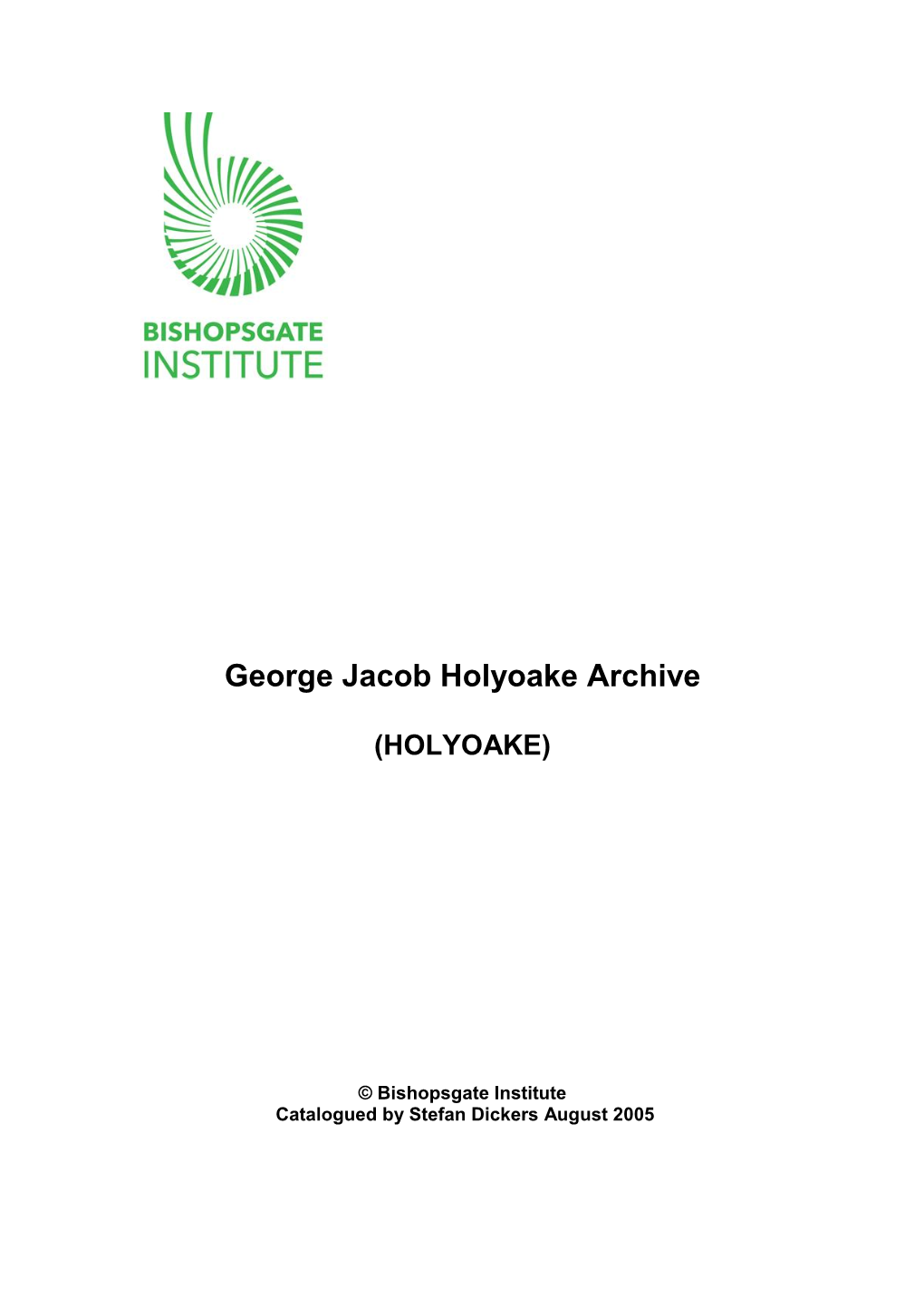 Holyoake Archive