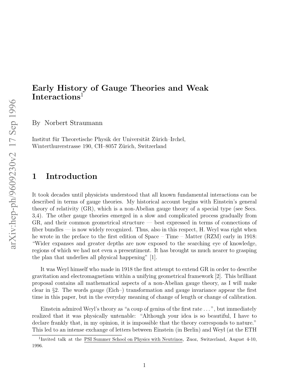 Early History of Gauge Theories and Weak Interactions