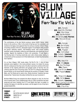 NMG 5762 SLUM VILLAGE Fantastic Vol 1 LP