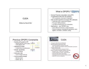 CUDA What Is GPGPU