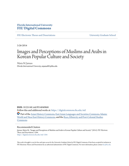 Images and Perceptions of Muslims and Arabs in Korean Popular Culture and Society Maria M