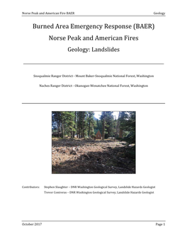 (BAER) Norse Peak and American Fires Geology: Landslides