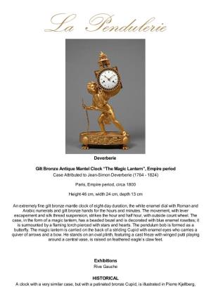 Gilt Bronze Antique Mantel Clock “The Magic Lantern”