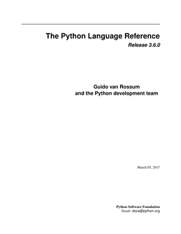 The Python Language Reference Release 3.6.0
