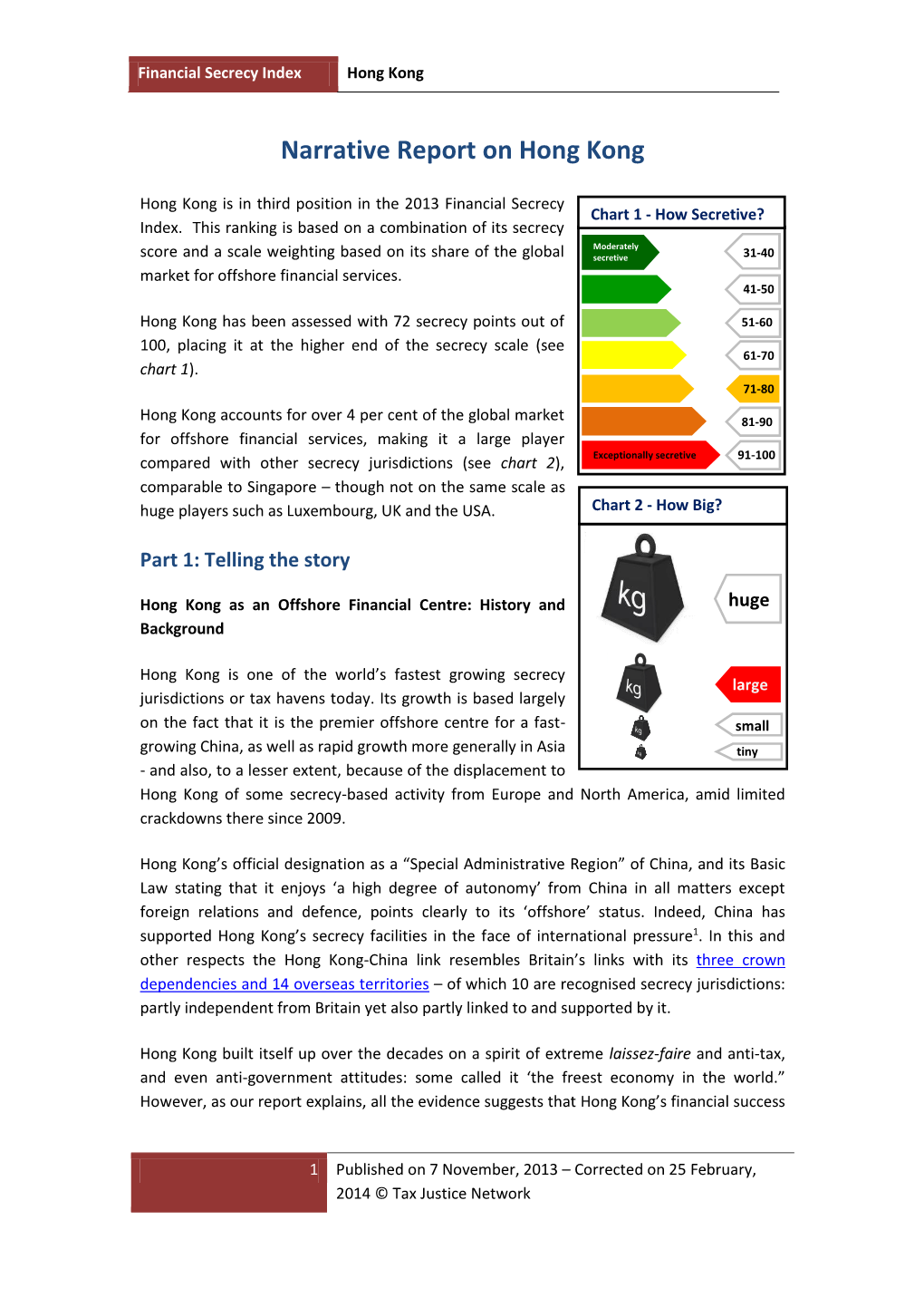 Narrative Report on Hong Kong