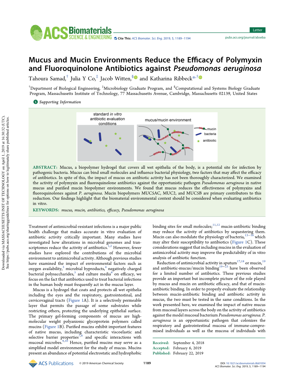 Mucus and Mucin Environments Reduce the Efficacy of Polymyxin and Fluoroquinolone Antibiotics Against Pseudomonas Aeruginosa