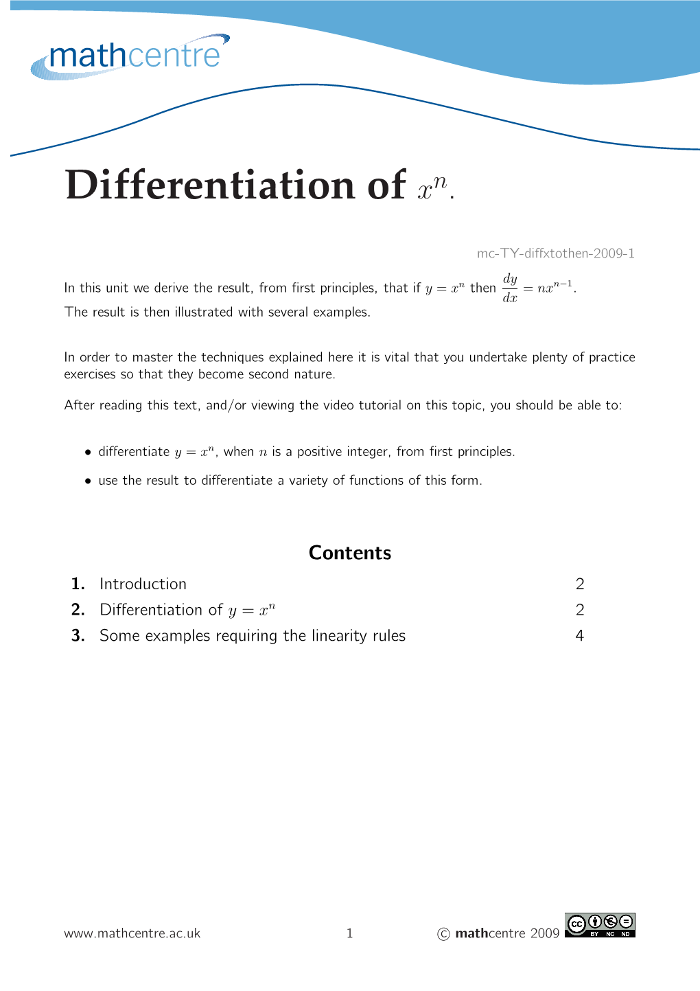 Differentiation from First Principles