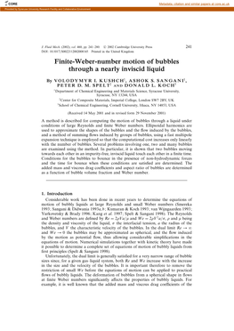 Finite-Weber-Number Motions of Bubbles Through a Nearly Inviscid