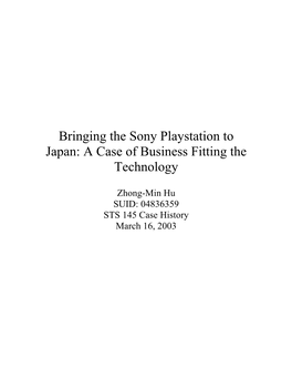The Distribution and Marketing of the Sony Playstation