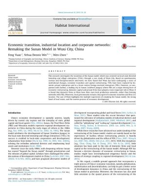 Economic Transition, Industrial Location and Corporate Networks: Remaking the Sunan Model in Wuxi City, China
