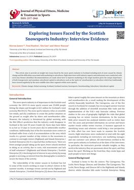 Exploring Issues Faced by the Scottish Snowsports Industry: Interview Evidence
