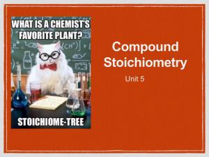 Compound Stoichiometry Unit 5 What Is Stoichiometry?