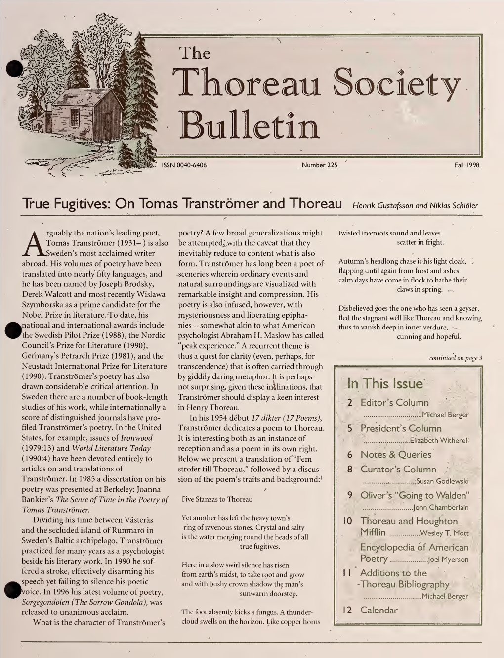 The Thoreau Society Bulletin