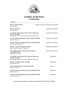Garry Schyman Composer