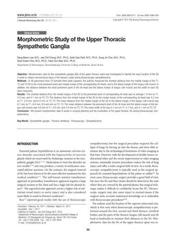 Morphometric Study of the Upper Thoracic Sympathetic Ganglia