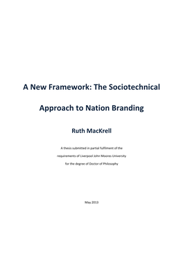 The Sociotechnical Approach to Nation Branding (2.8)