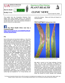 Plant Health Clinic Newsletter-Issue 9, 2018