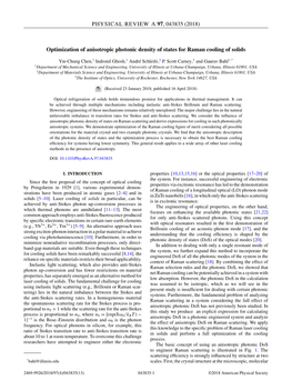 Optimization of Anisotropic Photonic Density of States for Raman Cooling of Solids