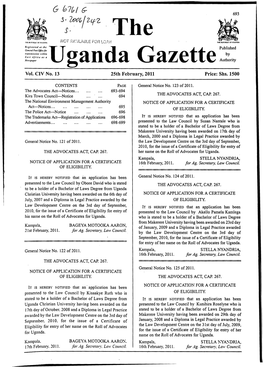 Uganda Gazettepublished