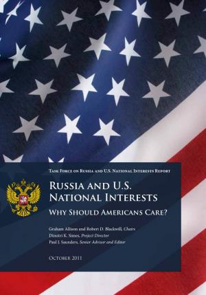 Russia and U.S. National Interests Report Russia and U.S