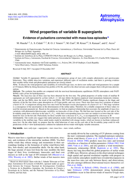 Wind Properties of Variable B Supergiants Evidence of Pulsations Connected with Mass-Loss Episodes? M