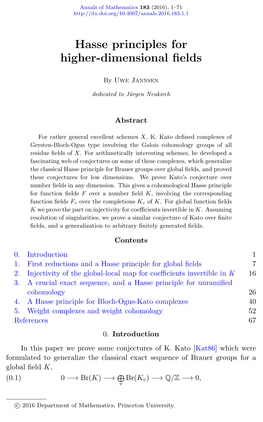 Hasse Principles for Higher-Dimensional Fields 3